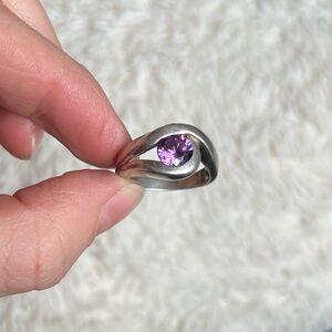 Silver & Purple Eye Ring